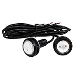 Kaito Denshi(海渡電子) LED イーグルアイ デイライト 車 バイク スポットライト 補助灯 大玉 埋込型 高輝度 防水 2個セット ブラック 23mm 青色