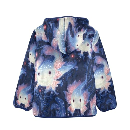 Axolotl in Darkness Toddler Fleece Jacket Girl Boys Hooded Fleece Jacket Coat Warm Outwear Zip-up 3-10T2