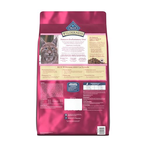 Image of Blue Buffalo Wilderness High Protein Grain Free Dry Food for Adult Cats, 40% Protein, with Salmon, 15 lb. Bag
