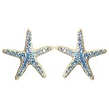 Navachi Pendientes de tuerca chapados en oro de 18 quilates, diseño de estrella de pez rosa, az1466