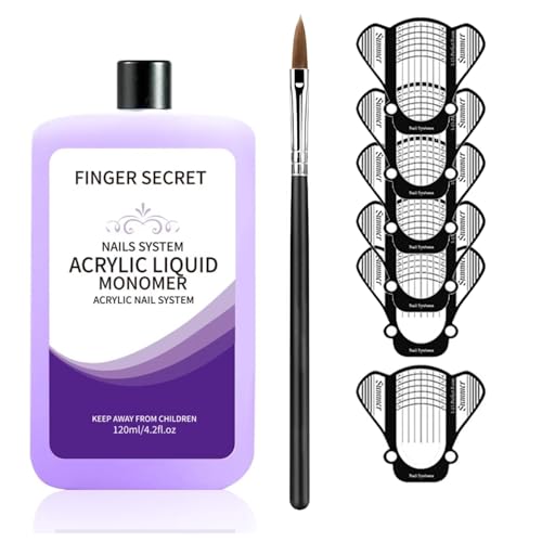 120ml Acrylic Liquid,Monomer Acrylic Nail Liquid Monomer Liquid for Acrylic Powder Nails Extension for Nail Art Manicure DIY