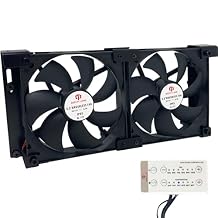 Beech Lane 12V RV Fridge Ventilation Cooling Fan 5.5" 140mm, Custom Mounts For American RV Side Vents, Adjustable Temperature Settings, High-Tech Remote With Manual/Auto Modes, Waterproof
