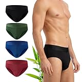 Hunter&Hawks Lot de 4 Slips Homme en Viscose de Bambou | S-6XL | Slip Homme et Respirants | Propriétés Anti-Humidité pour Fraîcheur et Détente