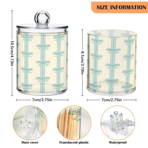 Dispensador de bastoncillos y algodón para un tocador organizado kit de 4 tarros transparentes 4