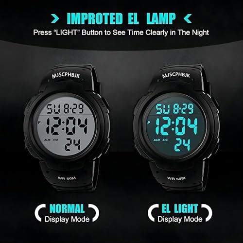 Skmei JOJO001 Mjscphbjk Mens Digital Sports Watch, Waterproof Led Screen Large Face Military Watches thumb #7