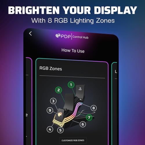 Image of PDP Afterglow Wave LED Dual Gaming Charger for 2 PlayStation 5 DualSense Controllers, Compatible with PS5 and PS4, Customizable RGB Lighting Effects - Black