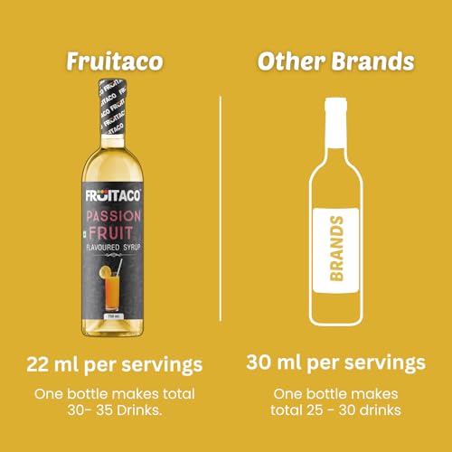 Image of Fruitaco Passion Fruit Syrup : Perfect Mixer For Enhancing Mocktails & Cocktails, Shakes, Drinks, And Mojitos At Parties, Conveniently Packaged In A 750Ml Bottle| Non-Alcoholic