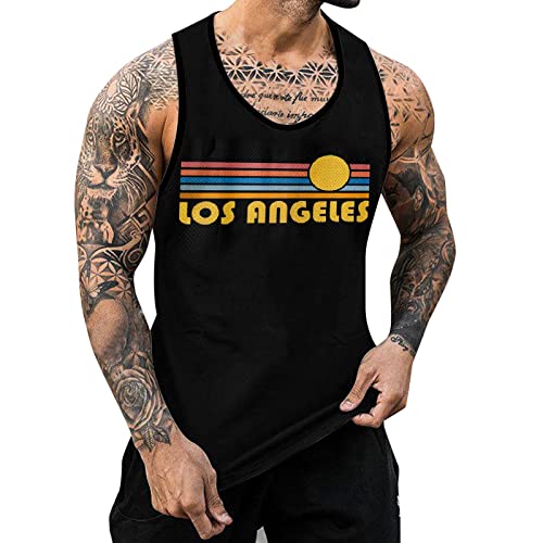 Men Floral Summer Tank Tops Athletic Gym Bodybuilding Fitness Sleeveless Shirts For Beach Running Workout Casual Summer Shirts For Men Cotton White Blouse Muscle T-Shirt(Black,Xx-Small) #TOP21