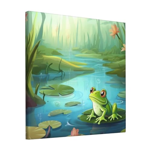 Toile grenouille étang pour raviver un mur blanc sans faire de travaux