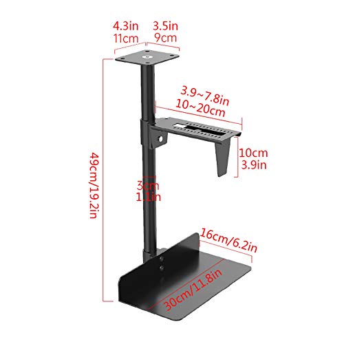 Soporte metálico para CPU de PC con pintura, montaje bajo escritorio con rotación 360° y capacidad regulable, negro miniatura 2