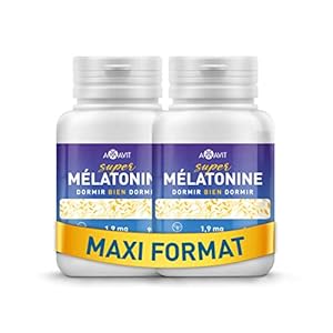 Melatonine 1,9 mg Fort [Facile à Avaler] Mélatonine Hautement Biodisponible pour Sommeil Adulte avec Adénosine Glycine – Cachet pour Dormir – Melatonin 180 Comprimés sans Gluten/Lactose