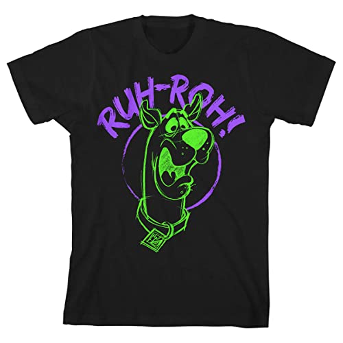 Scooby-Doo Neon Ruh-Roh Black T-Shirt Toddler Boy to Youth Boy
