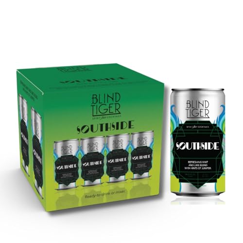 Blind Tiger Southside 4-pack - Premium Non-Alcoholic Cocktail - Award-Winning Crafted Refreshment - Ready to Drink or Mix - 8.4oz Per Cam