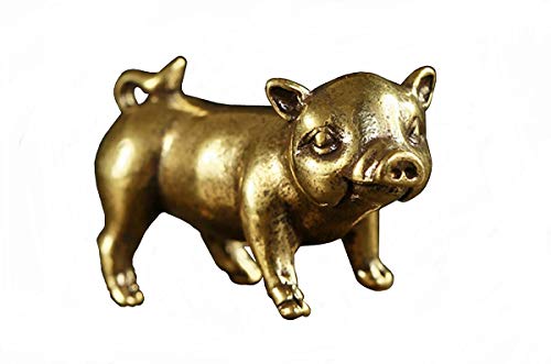 Dmtse Chinese Feng Shui Brass Mini Pig Decor Statue Figurines For Animal Sculpture Collectibles Gift #TOP1