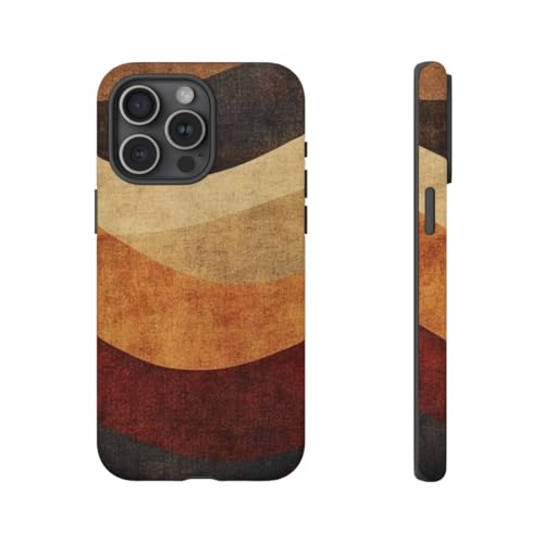 Coque iPhone 15 Pro Max marron vagues pour le bureau
