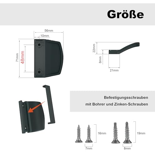 AwmnSrman Balkontürgriff Außen Anthrazit, Türgriff Balkontür Außen Vielseitiger Kunststoff Türgriff für Balkon Terrassentür Griff incl. Schrauben Anthrazit