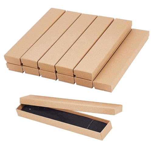 NBEADS 12 Piezas Juego de Joyas de Cartón, Caja de Regalo Rectangular con Esponja de Terciopelo para Embalaje de Pulseras y Collares, 21 x 4 x 2 cm