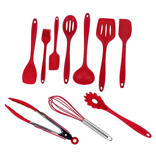 Conjunto Utensílios De Silicone 10 Peças Home & Kitchen (Vermelho)