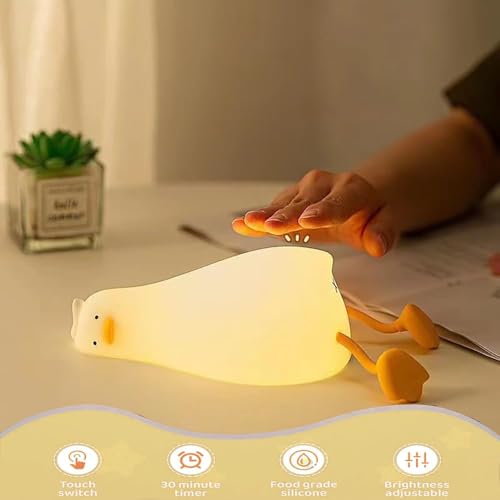 Lámpara nocturna LED de pato reclinable para niños miniatura 2