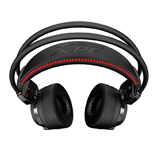 XPG ADATA PRECOG Gaming Headset with Microphone, Dual Dynamic Electrostatic Drivers, Hi-Res Audio Certified, FPS Mode, Virtual 7.1 Surround Sound, Music Modes, Red LED, for Switch PC PS4 Xbox, Black – Image 6