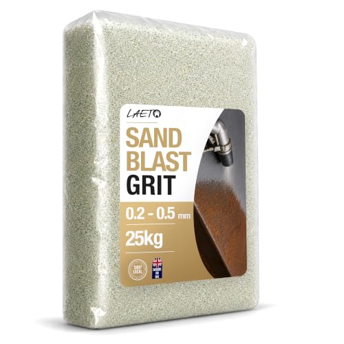 Image of Laeto Build It Abrasive Blasting Media 25kg Bag | 100% Recycled Glass Sand Blasting Grit Ideal for Cleaning, Peening and Prep Surfaces (Fine 0.2mm - 0.5mm)