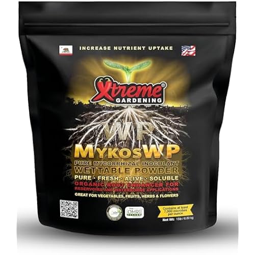 Xtreme Gardening Mykos WP Mycorrhizae Powder – Organic Mycorrhizae for Plants – Mycorrhizal Fungi Root Stimulator for Plants – Ideal for Seedlings, Transplants, Bare-Root Trees & Hydroponics (15 lbs)