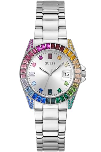 Montre analogique GUESS argentée pour éviter les accessoires ternes