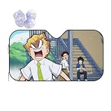中高一貫！！キメツ学園物語 車用サンシェード フロント 日よけ 日焼け止め 取付簡単 Uvカット 遮光 遮熱 断熱 収納バッグ付き S