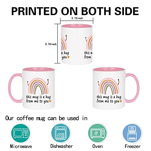 Friendship Gifts This Mug Is A Hug From Me To You Mug Gift For Best Friends Encouragement Inspirational Gifts For Women Birthday White Elephant Christmas Gifts For Friends Hug Mug 11 Ounce Pink #TOP5