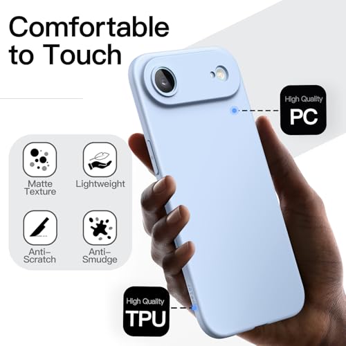 Image of JETech Slim Case for iPhone Air, Ultra-Thin Lightweight Minimalist Phone Cover with Camera Lens Protection, Matte Anti-Fingerprint Finish, 6.5-Inch Display (Sky Blue)