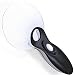 MagniPros 3X Ultra Bright LED Handheld Magnifying Glass with 5x Spot Lens For Detaails- Large Rimless Viewing Area and Stratch Resistant Design Ideal for Reading Small Prints & Low Vision