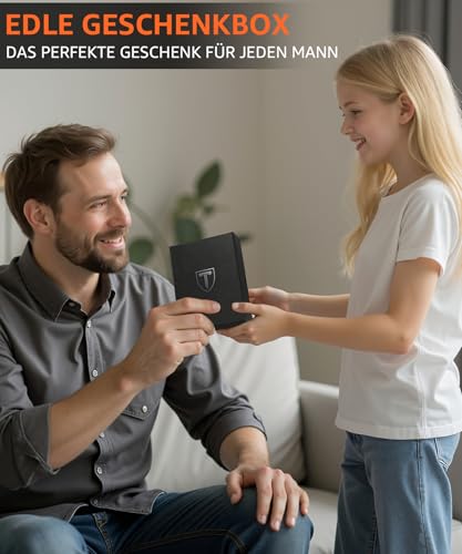 TEEHON Geldbörse Herren mit RFID-Schutz, Portmonee Herren Smart Wallet 3.0 mit 8 Kartenetui, Geldbeutel ID-Fenster, Münztasche, Kartenhalter Slim Wallet Wallets for Men