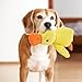 Beojonvy Anti Stress Ente Hund, Interaktives Hundespielzeug Unzerstörbar, Quietschspielzeug Hund Kuscheltier, Ente für Hunde, Dog Toys für Kleine, Mittlere, Große Hunde-Gelbe S