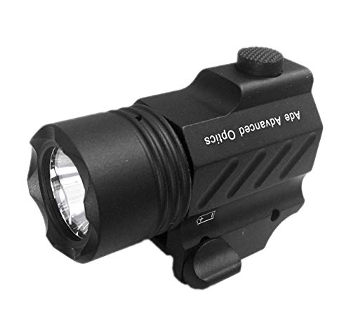 Ade Advanced Optics PL200S-A-1 Ultra Compact Tactical Strobe Flashlight 400 Lm Pistol Handgun Torch light with Strobe Mode for Hiking, Camping, Hunting & Other Indoor/Outdoor activities