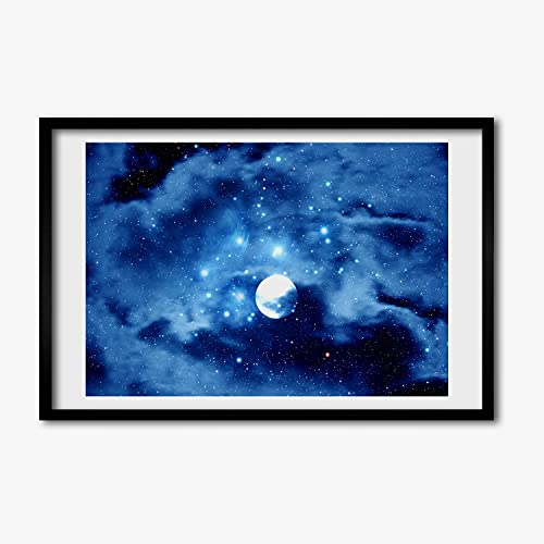 Cadre en bois moderne lune tableau 60x40 cm décoratif Tulup
