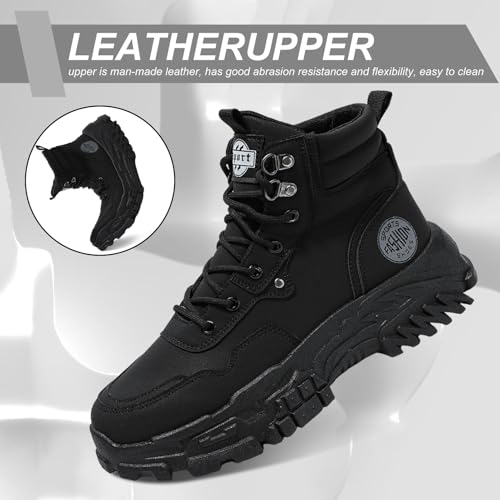 Men's High Top Fashion Sneakers,Casual Athletic Walking Shoes,Round Toe Lace-Up Shoes,Breathable Non-Slip Hiking Boots for Men4