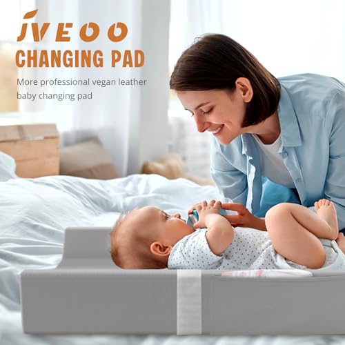 JVEOO Vegan Leather Baby Changing Pad, Waterproof & Wipeable Soft Diaper Changing Mat 32" x 16.6" Comfortable Infant Changing Station for Dresser & Table by JVEOO - Image 6
