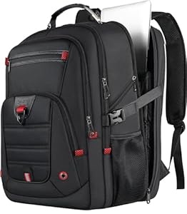 Z-MGKISS Men's Extra Large 55L Anti-Theft Backpack, TSA-Approved for 18.4-19" Gaming Laptops, Gym Work Travel for Business College Daypack (Black)