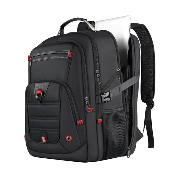 Z-MGKISS Extra Large Backpack for Men, Gaming Laptop Travel Bag Fits 18.4-19" Laptops, TSA Flight-Approved Backpack, Anti-Theft Gym College Business Work Mens Daypack, Black