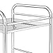 BAKAJI Chrome Steel Storage Trolley for Bathroom Kitchen Hairdresser or Beautician 4 Wheels Swivel 3 Shelves Dimensions 40 x 35 x 75 cm, Multifunction Trolley 3 Levels (Steel)