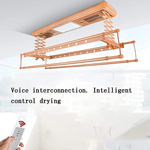 Ceiling Clothes Dryer Aluminium and Steel Electric Clothes Dryer with Remote Control,Electric Clothes Rack - Movable Drying Rack with Remote Control, Telescopic, A