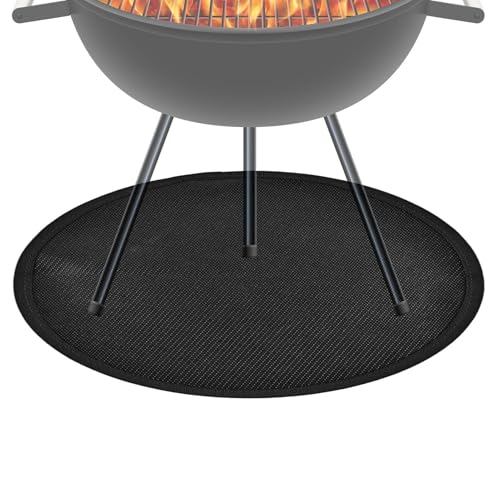Base para brasero – 91 cm doble cara impermeable y resistente al calor, resistente al fuego, para exteriores, terraza, horno, barbacoa, camping
