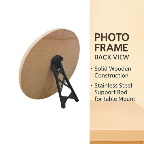 Image of Customized Personalised Engraved Wooden Photo Frame For Gift, All Shapes and Sizes for Everyone (Round-7x7)