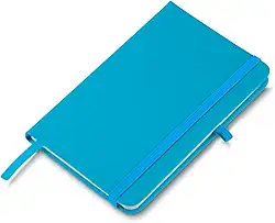 Caderno de Anotações Executivo com Suporte para Caneta, Design Profissional, Material de Escritório (Caderno A6 Azul Claro)