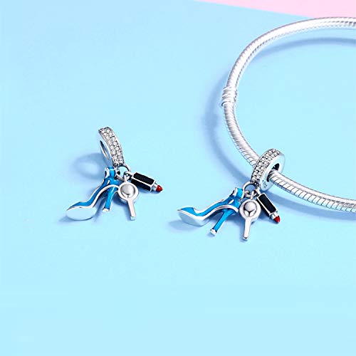 925 Sterling Silver Charms Fit Pandora Charms Bracelet I Love You to The Moon and Back Fit Wife Mom Christmas Birthday Gift4