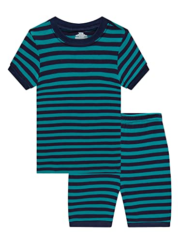 Family Feeling Little Boys Striped Blue Pajamas Short Sleeve Summer Short 100% Cotton Kid Pjs 5