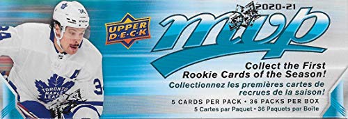 2020 2021 Upper Deck MVP Hockey Series Unopened Retail Box of 36 Packs with Chance for Stars, 1 Draft Picks, Rookie Cards, Silver Scripts Plus