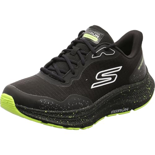 Skechers Sneaker Piemonte Go Run Consistent 2.0 Uomo, Tessuto Sintetico Nero e Lime, 45.5 EU
