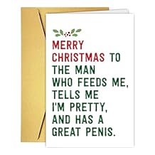 Funny Christmas Card for Him, Humorious Christmas Card&Gift for Husband Boyfriend Fiance, Hilarious Xmas Cards from Wife Girlfriend Fiancee.