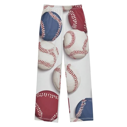 ZZXXB Colorful Baseball Boys Long Pants Soft Trousers Elastic Waist Kids Lounge Bottoms with Pockets S-XL